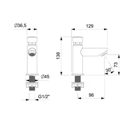Torneira para Banheiro de Mesa Bica Baixa Fechamento Automático Ecopress Celite - 3 Torneira para Banheiro de Mesa Bica Baixa Fechamento Automático Ecopress Celite - 3