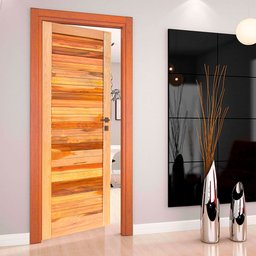 Porta de madeira maciça Viena Ipe Albo mista 80X210cm MADERMAC - 2