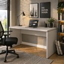 Ver imagem 1 de Escrivaninha Escritorio 150cm x 70cm Pe Painel MDF-MDP Cinza F5 Office
