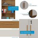 Ver imagem 4 de Armário Multiuso 2 Portas com Chave 100% Mdf Bordo Rio Doce Amendoa/offwhite