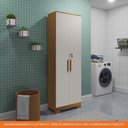 Ver imagem 5 de Armário Multiuso 2 Portas com Chave 100% Mdf Bordo Rio Doce Amendoa/offwhite