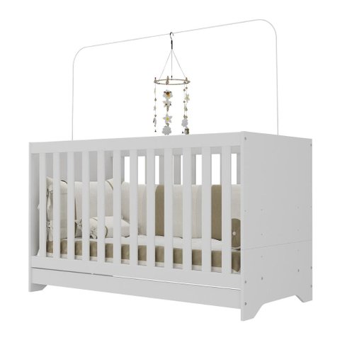 Berço 3 em 1 para Colchão 60x130cm Pipoca Multimóveis Bb0527 Branco