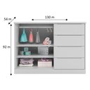 Ver imagem 5 de Cômoda Infantil 2 Portas 4 Gavetas Lua P04 Cinza - Mpozenato
