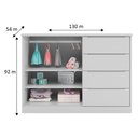 Ver imagem 5 de Cômoda Infantil 2 Portas 4 Gavetas Lua P04 Cinza - Mpozenato