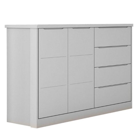 Cômoda Infantil 2 Portas 4 Gavetas Lua P04 Cinza - Mpozenato