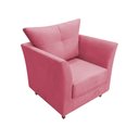 Ver imagem 1 de Poltrona Decorativa Isis Suede Rosa Pés Madeira Mz Decor