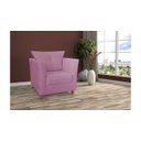 Ver imagem 3 de Poltrona Decorativa Isis Suede Rosa Pés Madeira Mz Decor