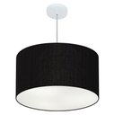 Ver imagem 1 de Lustre Pendente Cilíndrico Vivare Md-4101 Cúpula em Tecido 60x30cm - Bivolt - Preto - Bivolt