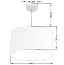 Ver imagem 2 de Lustre Pendente Cilíndrico Vivare Md-4101 Cúpula em Tecido 60x30cm - Bivolt - Preto - Bivolt