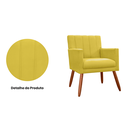 Ver imagem 2 de Kit 2 Poltronas Cadeiras Decorativa para Recepção Cecília Suede Amarelo - Incasa Decor