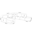 Ver imagem 5 de Sofá de Canto com Chaise e Mesa Lateral Sala de Estar Living 347cm Gales M03 Bouclê Cru - Lyam Decor