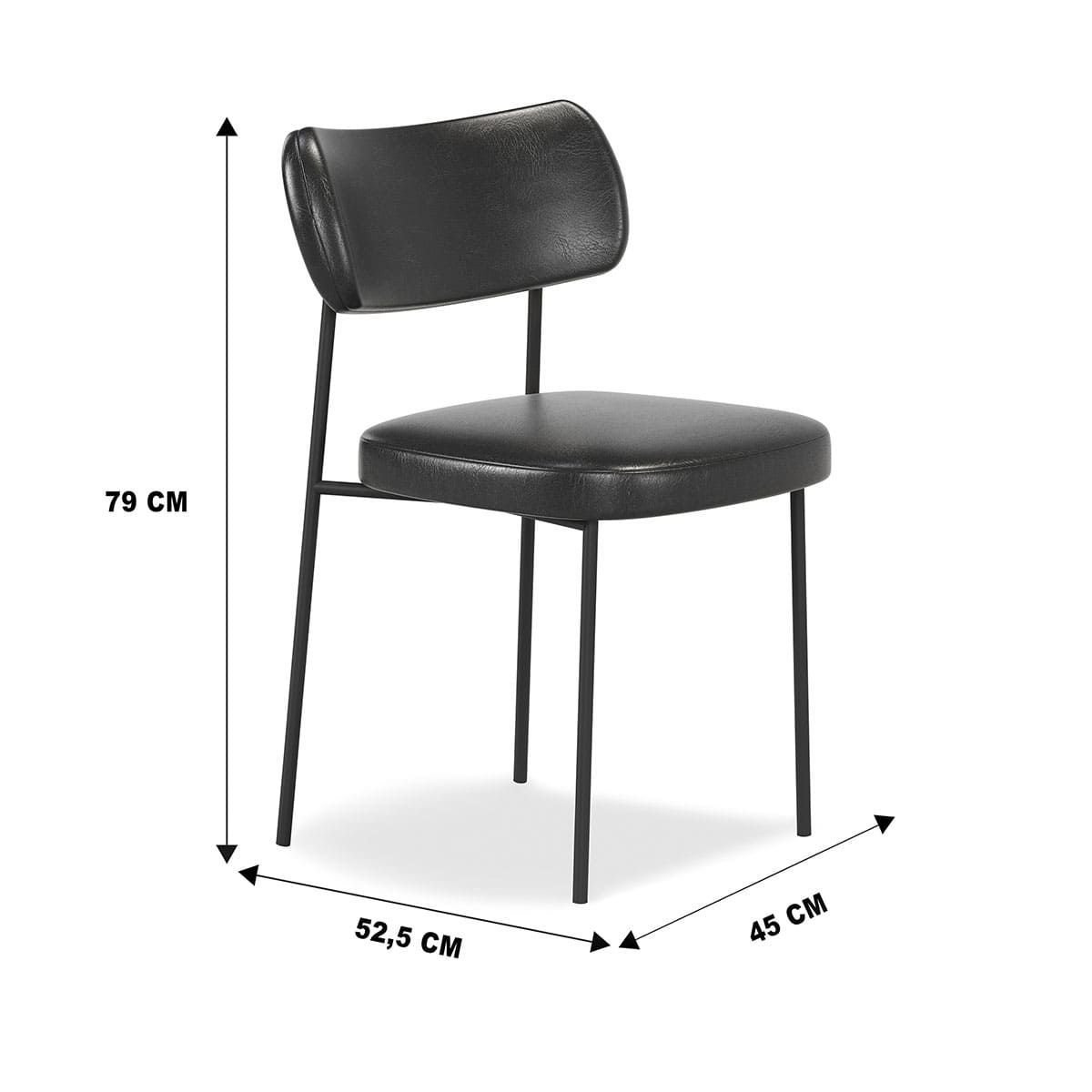 Cadeira Estofada Mona para Sala Jantar Gourmet em Aço-couríssimo-edecasamoveis - 3