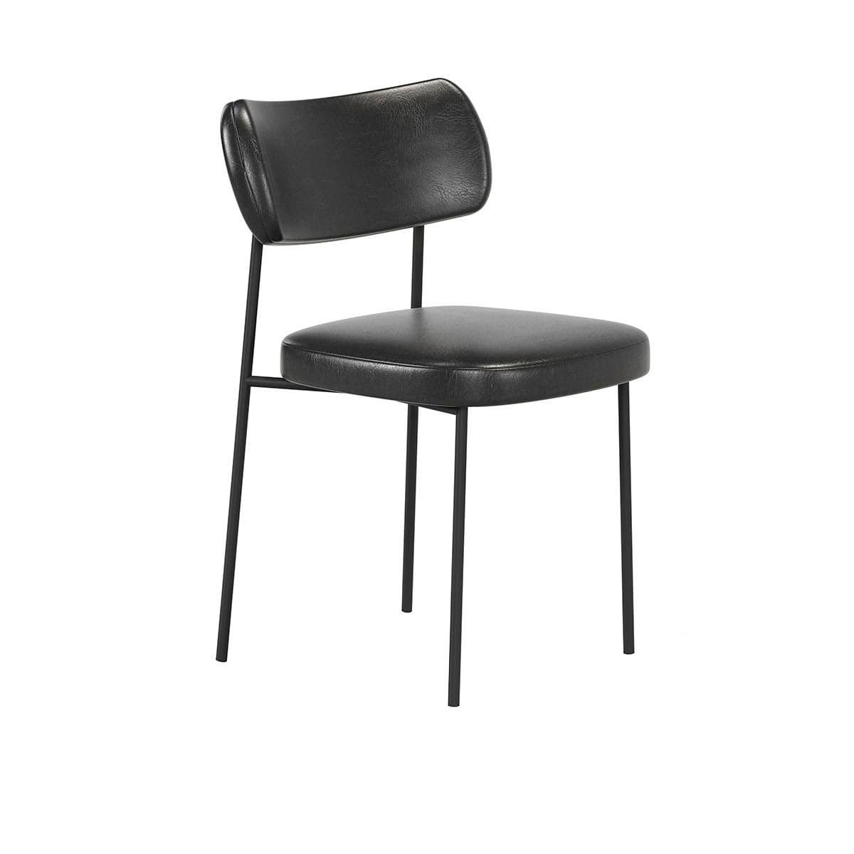 Cadeira Estofada Mona para Sala Jantar Gourmet em Aço-couríssimo-edecasamoveis - 1