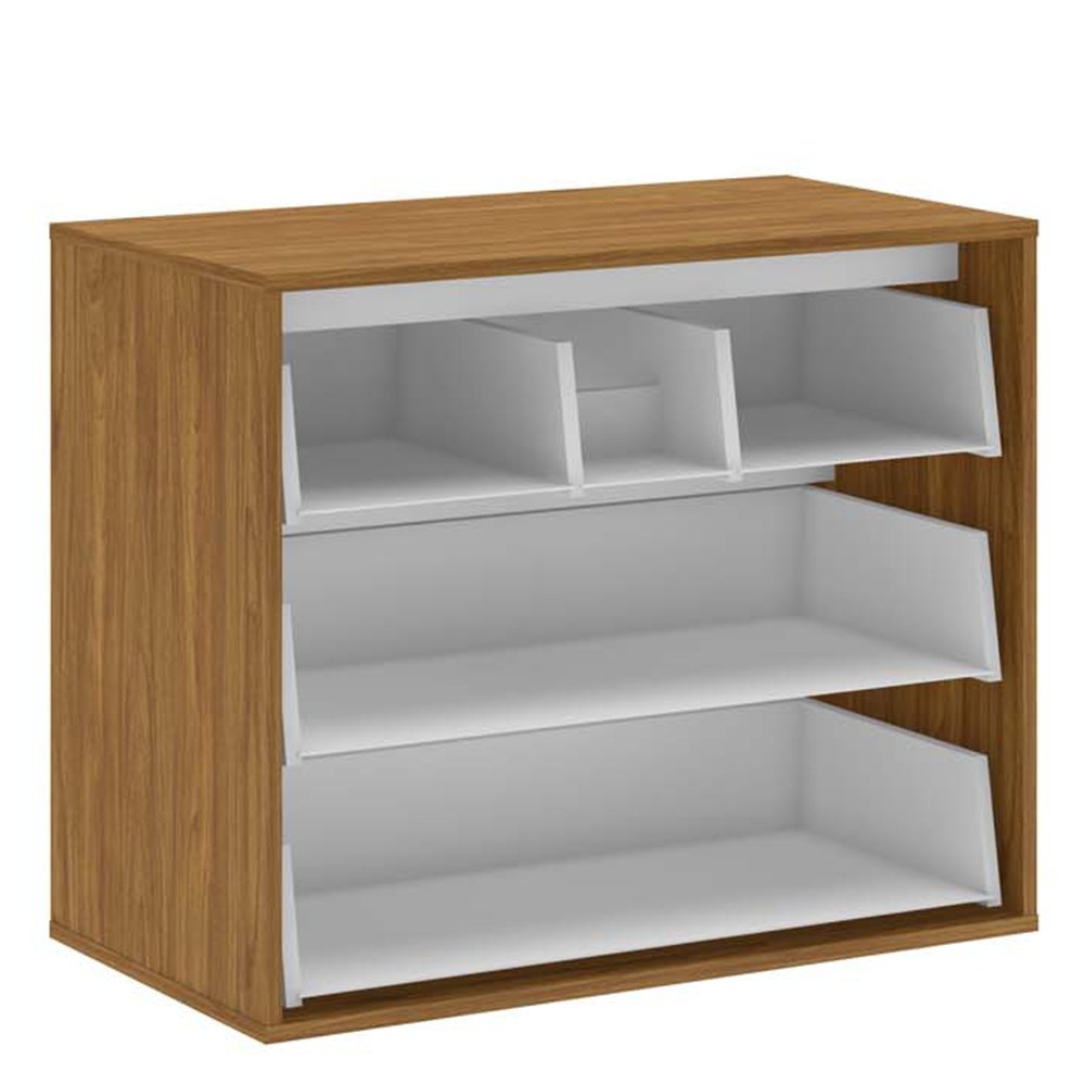 Conjunto Banheiro Gabinete 80 cm 03 Gavetas Com Cuba E Espelheira Oslo B06 Tau Cristal - Lyam Decor - 9