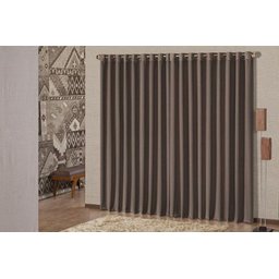 Cortina Sala Ester Blackout 3,00x2,50 Varão Simples Ilhós - Marrom - 1