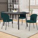 Ver imagem 2 de Kit 5 Cadeiras Sala de Jantar Estofada Gavi L02 Bouclê Verde - Lyam Decor