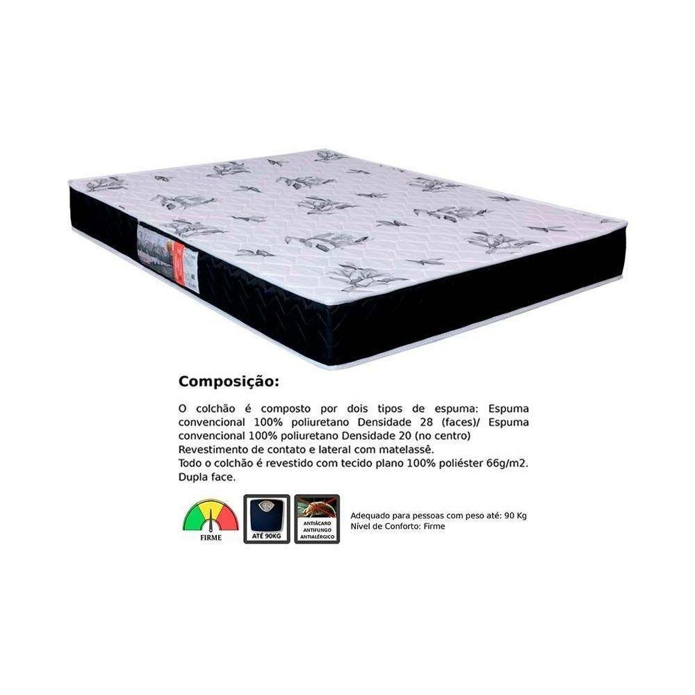 Cama Box Casal: Colchão Espuma Orthoflex D28 Nápoles + Base Crc Suede Black(138x188) - 3