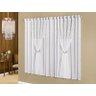 Cortina Jasmini Cetim 3,00x2,50 Varão Simples Renda Ilhós - Branco - 1