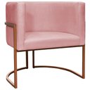 Ver imagem 1 de Poltrona Decorativa Recepção Luna Suede Cores Base de Ferro Bronze - Rosê, Suede