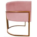 Ver mais imagens de Poltrona Decorativa Recepção Luna Suede Cores Base de Ferro Bronze - Rosê, Suede