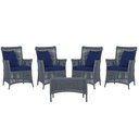 Ver imagem 1 de 4 Poltronas e 1 Mesa Igapó em Alumínio Pintura Preta Corda Náutica Estofado 10