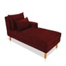Divã Chaise Chloe 1,60M Veludo Pés Chanfrado Castanho - Marsala - 1