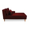 Divã Chaise Chloe 1,60M Veludo Pés Chanfrado Castanho - Marsala - 3