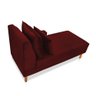 Divã Chaise Chloe 1,60M Veludo Pés Chanfrado Castanho - Marsala - 4