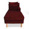 Divã Chaise Chloe 1,60M Veludo Pés Chanfrado Castanho - Marsala - 5