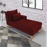 Divã Chaise Chloe 1,60M Veludo Pés Chanfrado Castanho - Marsala - 2