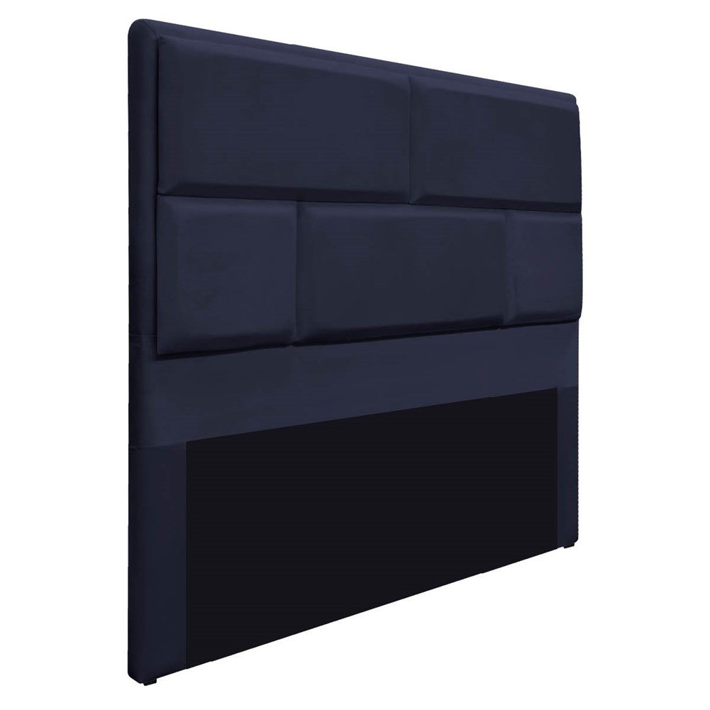 Cabeceira Casal Brick P02 140 cm para cama Box Corano Azul Marinho - Amarena Móveis - 2