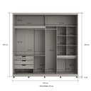 Ver imagem 3 de Guarda Roupa de Casal Grande 2 Portas de Correr 235x237 cm Cinza MDF Casamia