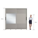 Ver imagem 2 de Guarda Roupa de Casal Grande 2 Portas de Correr 235x237 cm Cinza MDF Casamia