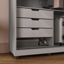 Ver mais imagens de Guarda Roupa de Casal Grande 2 Portas de Correr 235x237 cm Cinza MDF Casamia