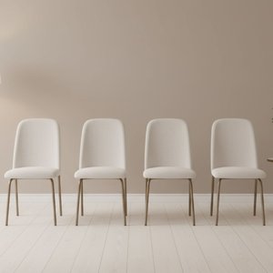 Kit 4 Cadeiras de Jantar Aço e Linho California