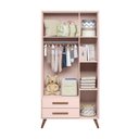Ver imagem 4 de Kit Quarto de Bebe Retro Berço e Guarda Roupa Havana Rosa com Colchao