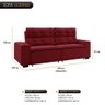 Sofá 4 Lugares Ucrânia Bipartido Veludo Vermelho - 4