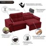 Sofá 4 Lugares Ucrânia Bipartido Veludo Vermelho - 3