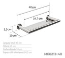 Ver imagem 3 de Prateleira / Porta Shampoo 40 Cm Inox - Kromus Me0213-40