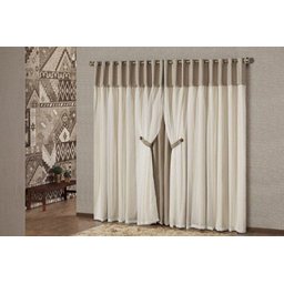 Cortina Madri Sala Blackout 3,00x2,50 Ilhós Barrado Poá - Mocassim - 1