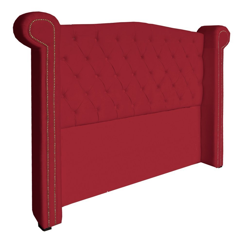 Cabeceira Sienna Luxo Suede Cores - Ds Estofados Solteiro Vermelho - 1