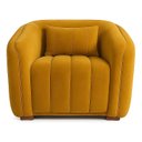 Ver imagem 2 de Poltrona Lilian Luxo Recepção Escritório Suede Bege:mostarda/liso