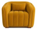 Ver imagem 2 de Poltrona Lilian Luxo Recepção Escritório Suede Bege:mostarda/liso
