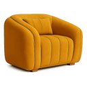 Ver imagem 3 de Poltrona Lilian Luxo Recepção Escritório Suede Bege:mostarda/liso