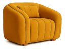 Ver imagem 3 de Poltrona Lilian Luxo Recepção Escritório Suede Bege:mostarda/liso