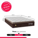 Ver imagem 3 de Colchão Viúva Comfort Class Pillow Top 28x128x188cm - Marrom- e-Shop Casa