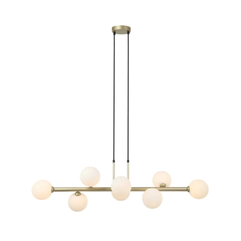 Pendente Abaporu Retangular 23cm x 107cm x 30cm Metal e Vidro Dourado e Fosco