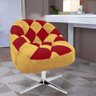 Kit 06 Poltrona Paloma Giratória Metal Suede Mostarda e Suede Vermelho - 2