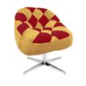 Kit 06 Poltrona Paloma Giratória Metal Suede Mostarda e Suede Vermelho - 3