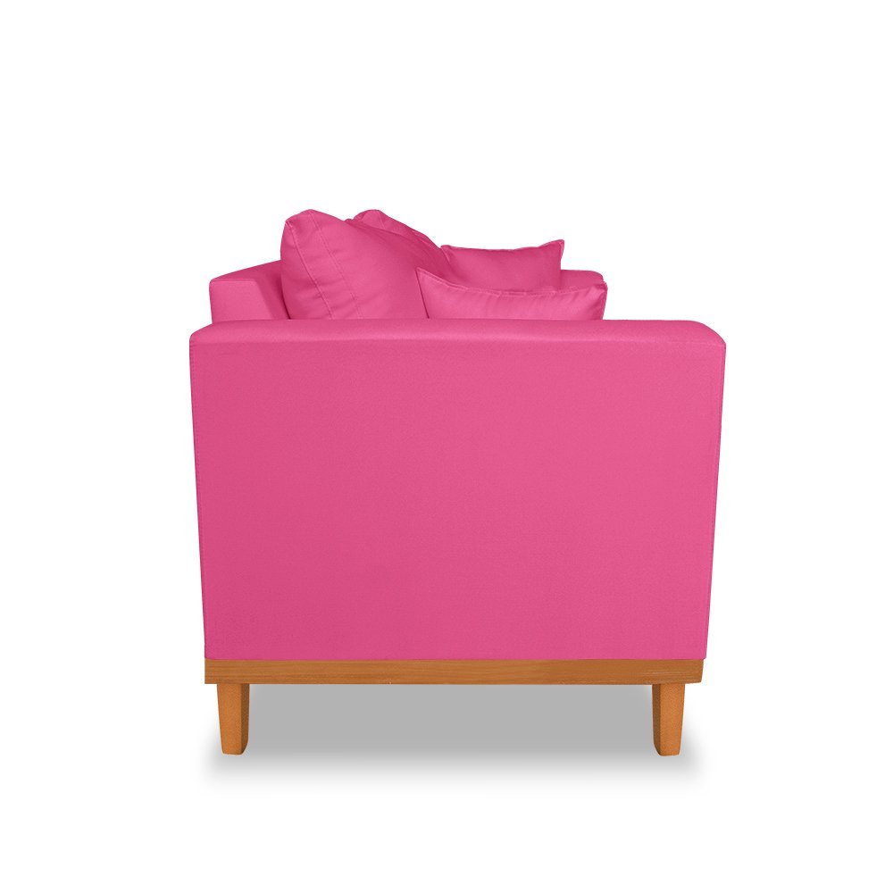 Sofá Vintage Viena 02 Lugares Para Recepção Suede Pink - Madeira Prima Deccor - 4